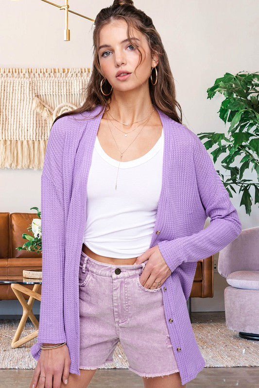 Waffle Knit Cardigan