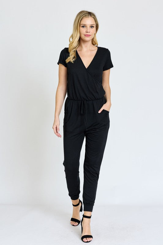 Plus Short Sleeve Jogger Jumpsuit