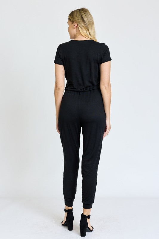 Plus Short Sleeve Jogger Jumpsuit