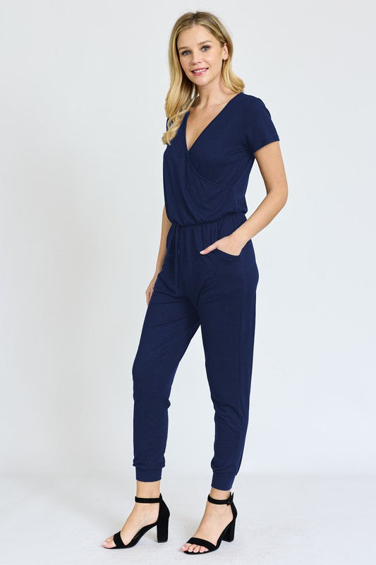 Plus Short Sleeve Jogger Jumpsuit