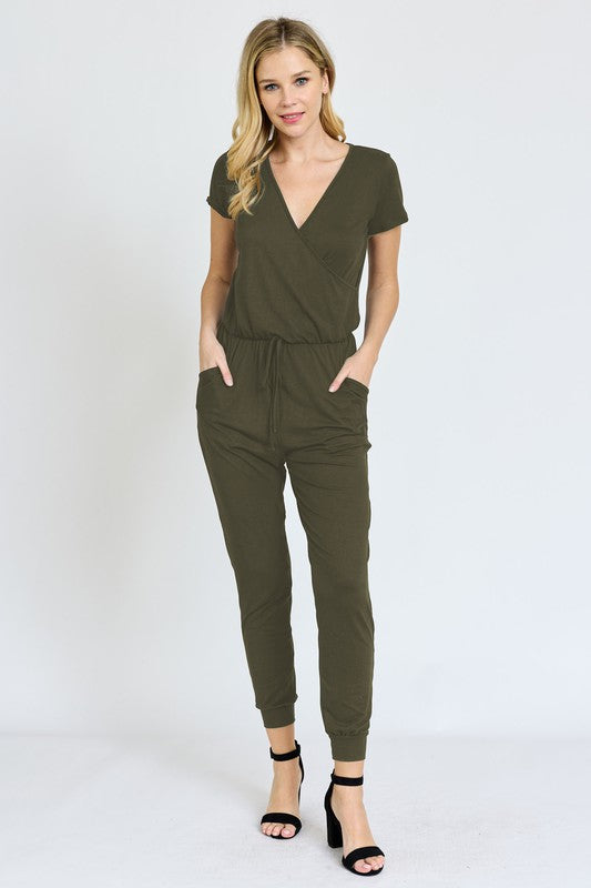 Plus Short Sleeve Jogger Jumpsuit