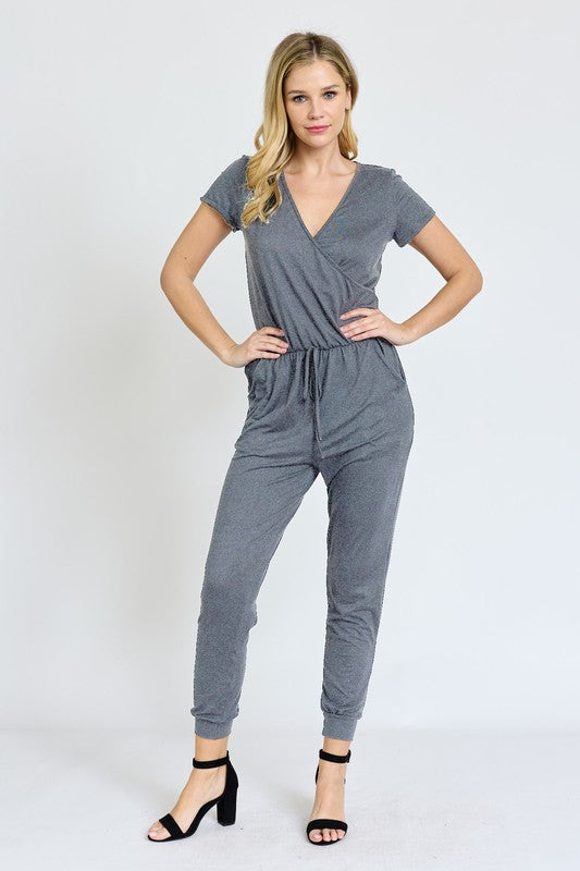 Plus Short Sleeve Jogger Jumpsuit