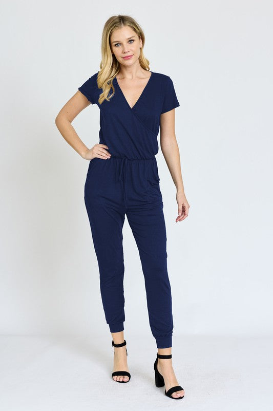 Plus Short Sleeve Jogger Jumpsuit