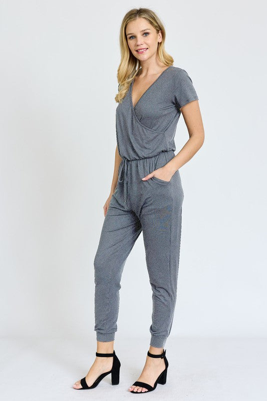 Plus Short Sleeve Jogger Jumpsuit