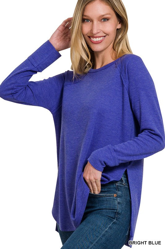 Melange Baby Waffle Long Sleeve Top