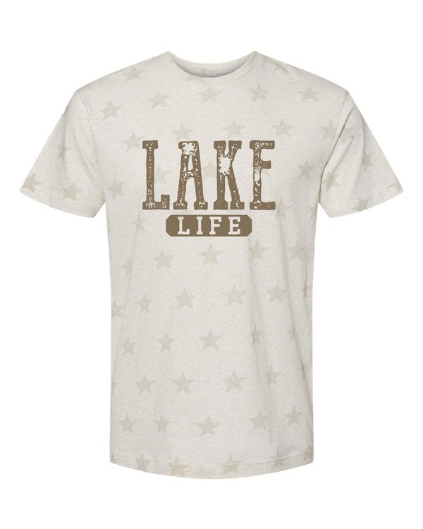 Plus Stars Distressed Lake Life Graphic Tee