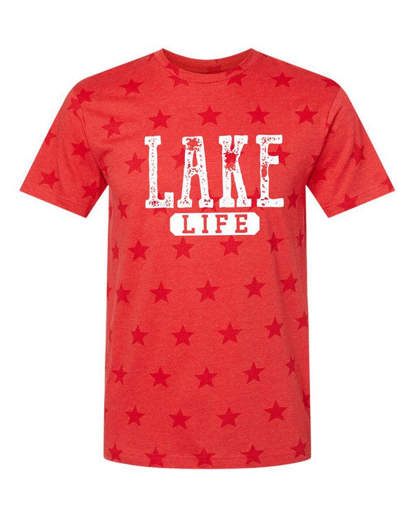 Plus Stars Distressed Lake Life Graphic Tee