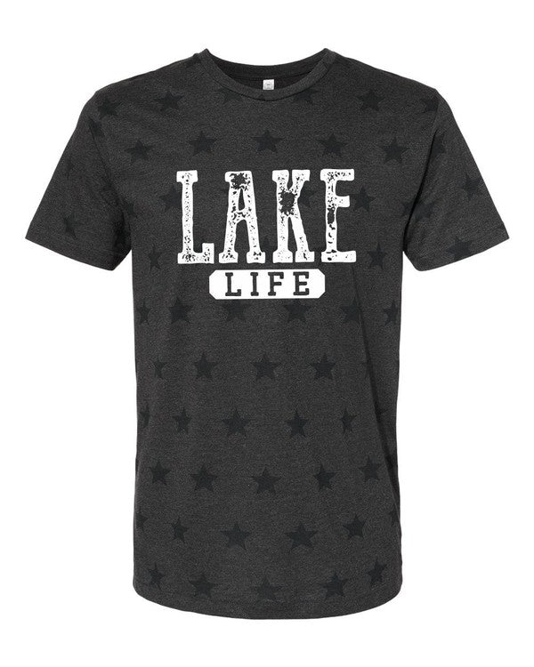 Plus Stars Distressed Lake Life Graphic Tee