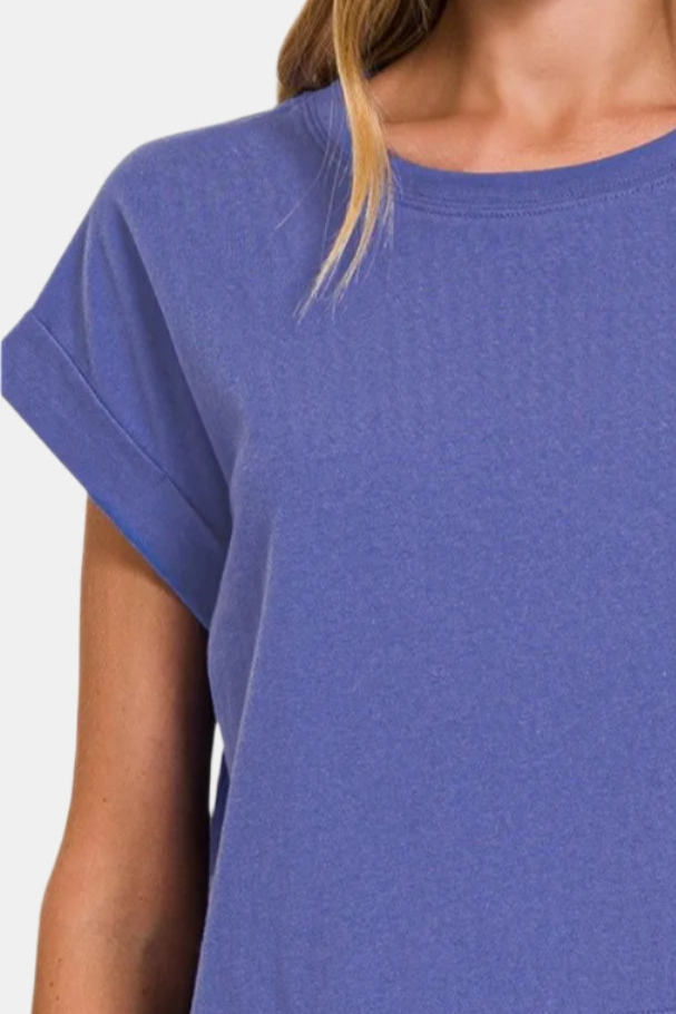 Marlin Cotton Folded Sleeve Top