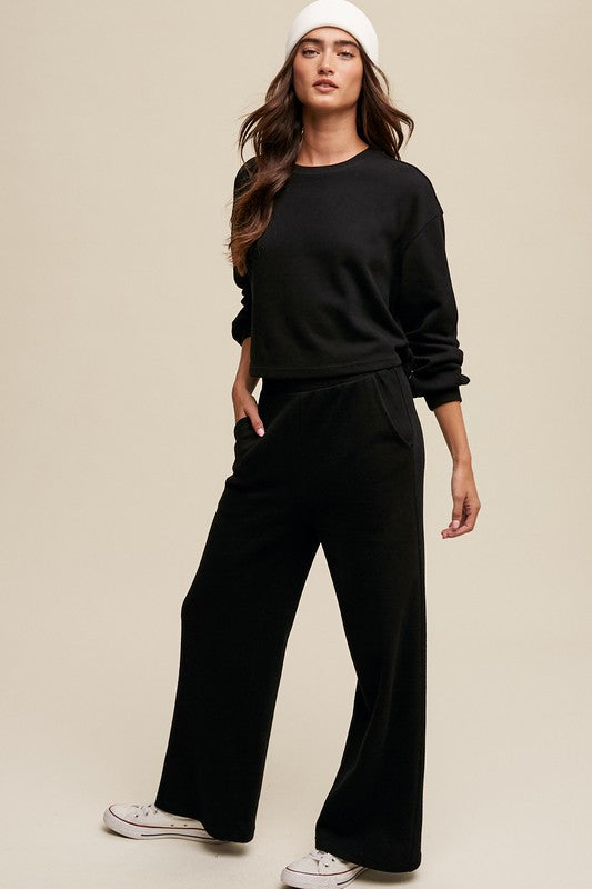 Knit Sweat Top and Pants Athleisure Lounge Set
