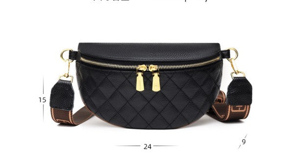 Myra Quilted Genuine Leather Crescent Sling Bag