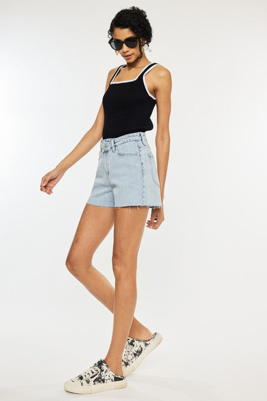 High Rise Crossover Waistband Shorts