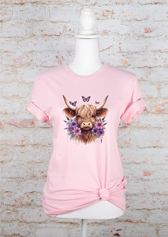 Plus Purple Baby Highland Cow Graphic Tee