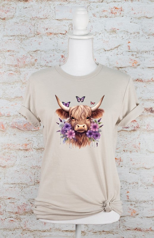 Plus Purple Baby Highland Cow Graphic Tee