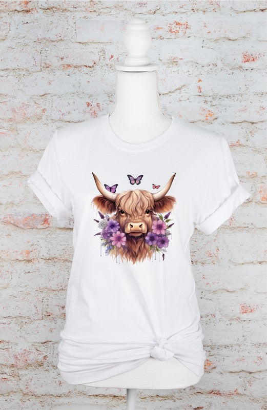 Plus Purple Baby Highland Cow Graphic Tee
