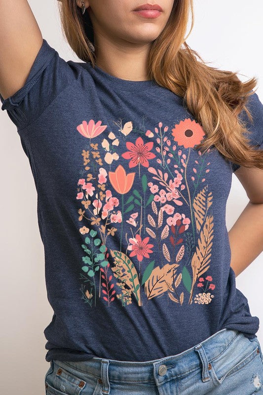 Pastel Wildflower Floral Graphic T Shirt