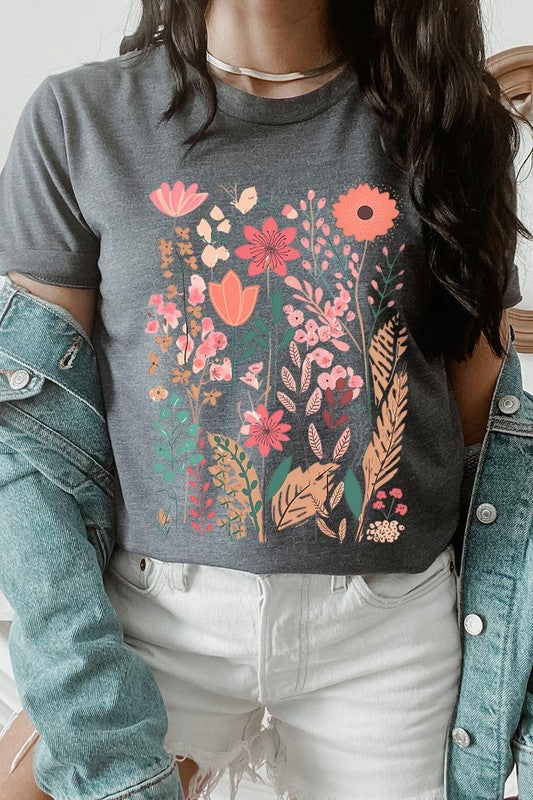 Pastel Wildflower Floral Graphic T Shirt