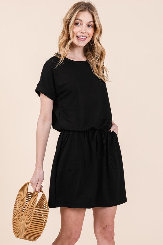 French Terry Tee Dress With Pockets