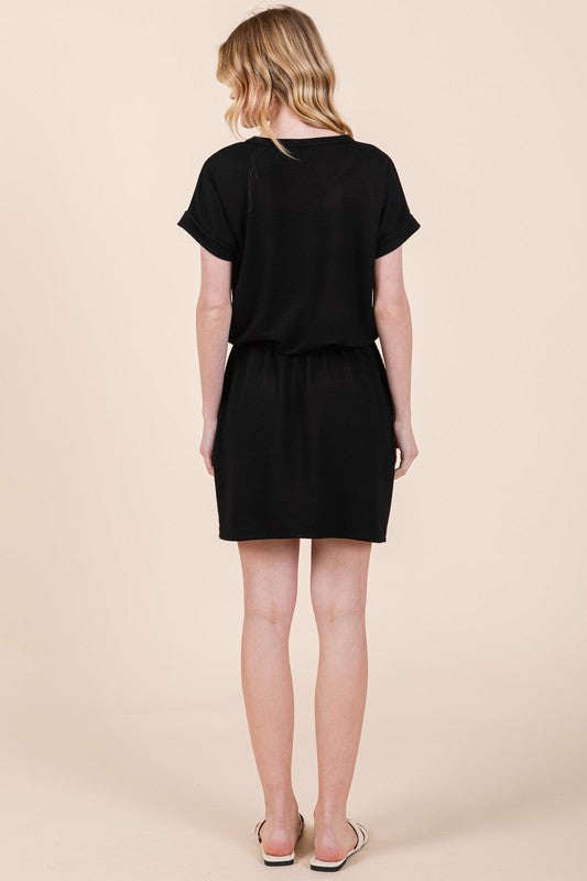 French Terry Tee Dress With Pockets