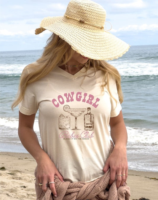 Plus V-Neck Cowgirl Babe Club Graphic Tee