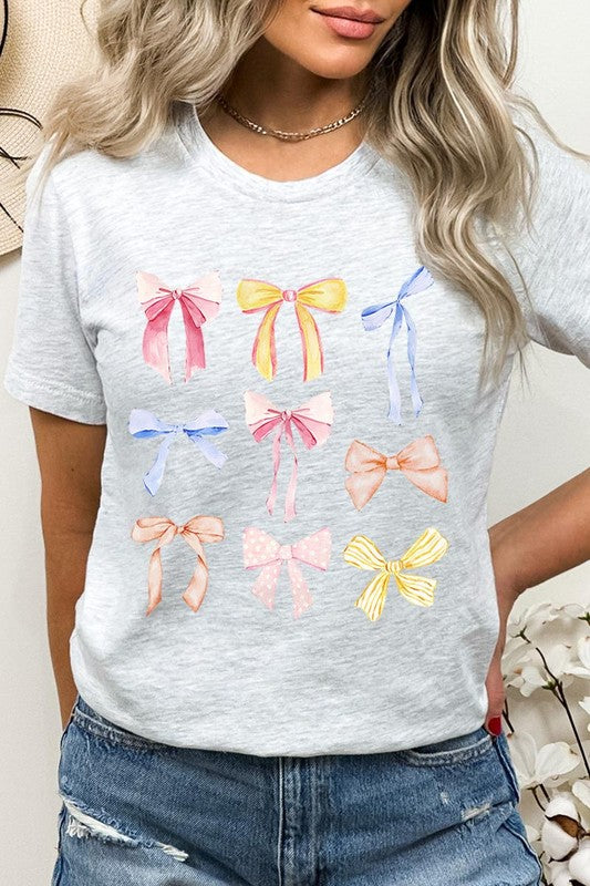 Bow Ribbon Collage Girly Graphic T Shirt