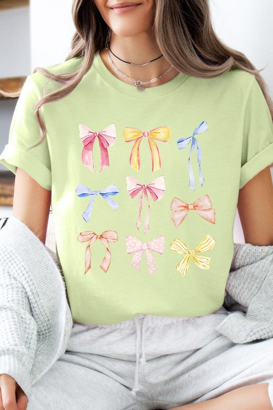 Bow Ribbon Collage Girly Graphic T Shirt