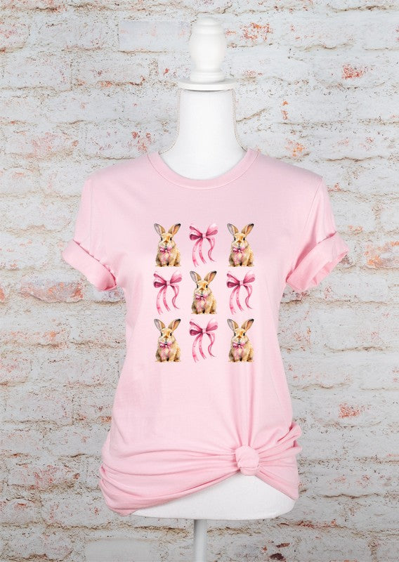 Bunny Pink Bow Graphic Tee