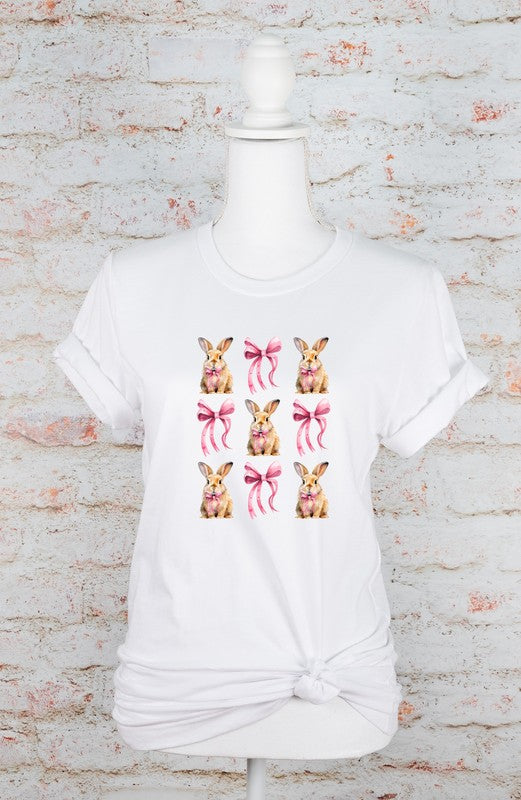 Bunny Pink Bow Graphic Tee