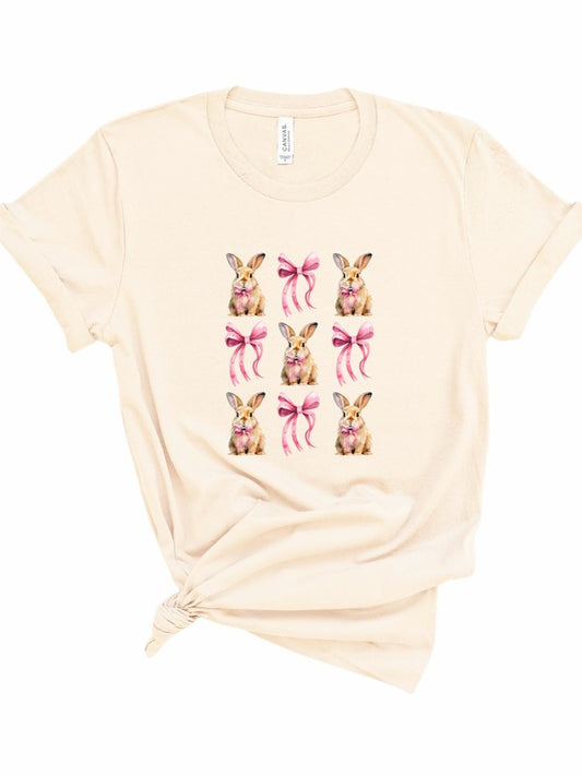 Bunny Pink Bow Graphic Tee