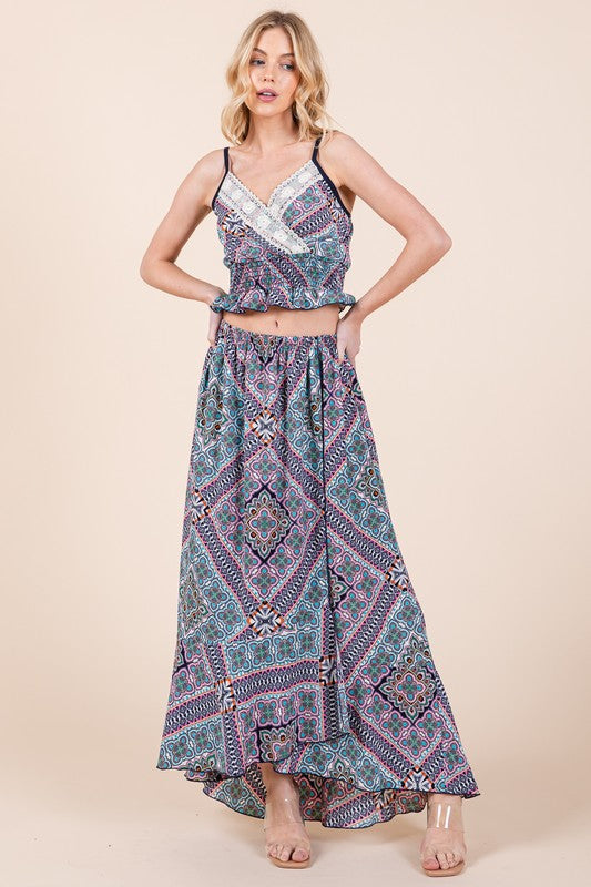 Tribal Print Cami & Skirt Set