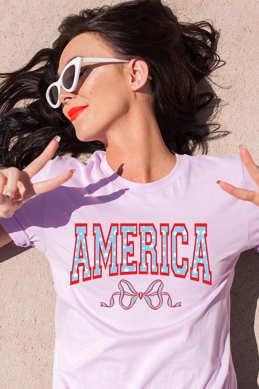 America Ribbon Graphic T Shirt