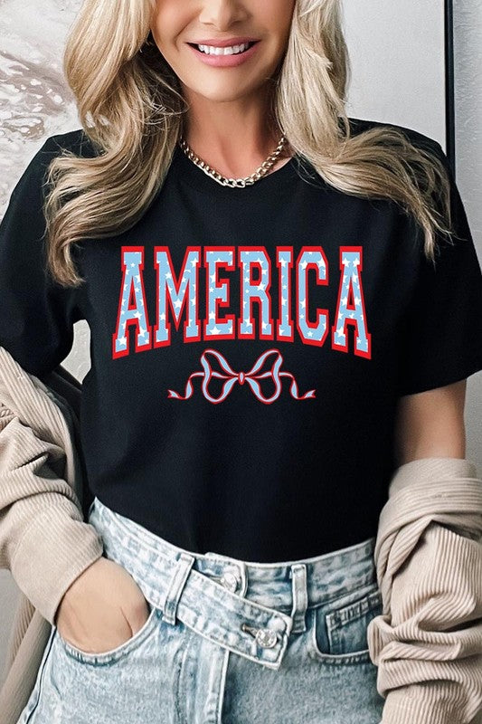 America Ribbon Graphic T Shirt