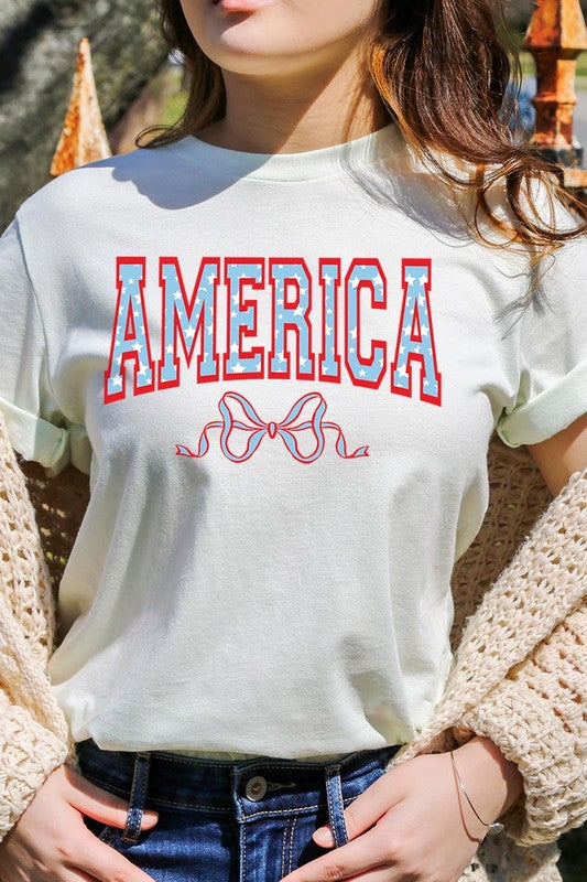 America Ribbon Graphic T Shirt