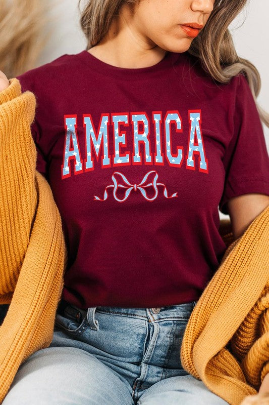 America Ribbon Graphic T Shirt