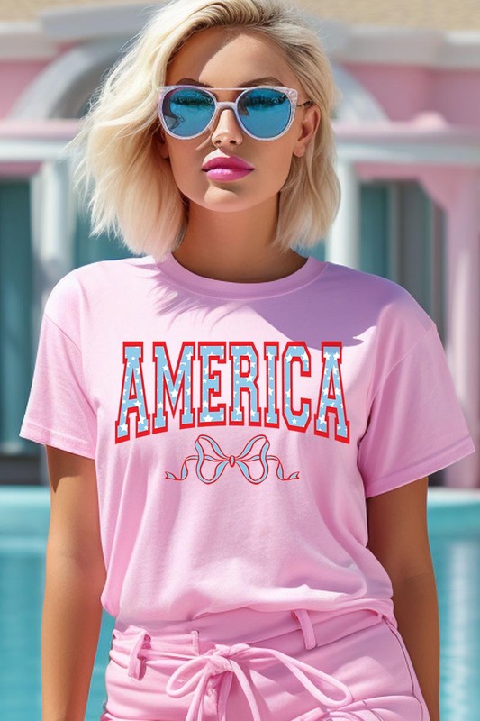 America Ribbon Graphic T Shirt