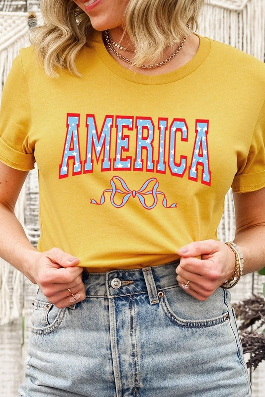 America Ribbon Graphic T Shirt