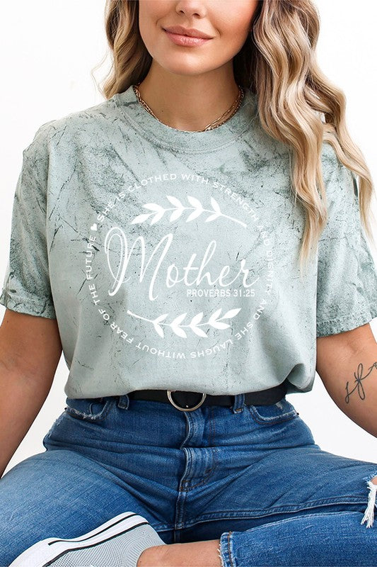 Mother Clothed in Strength Dignity Color Burst Tee