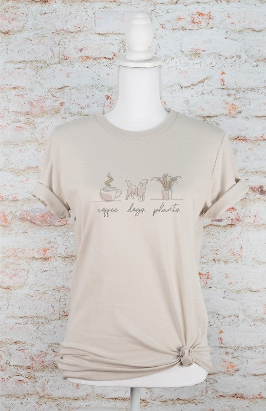 Coffee Dogs Plants Graphic Tee