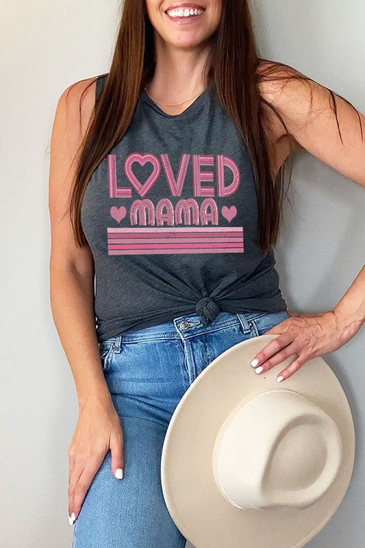 Loved Mama Heart Stripe Tank Top