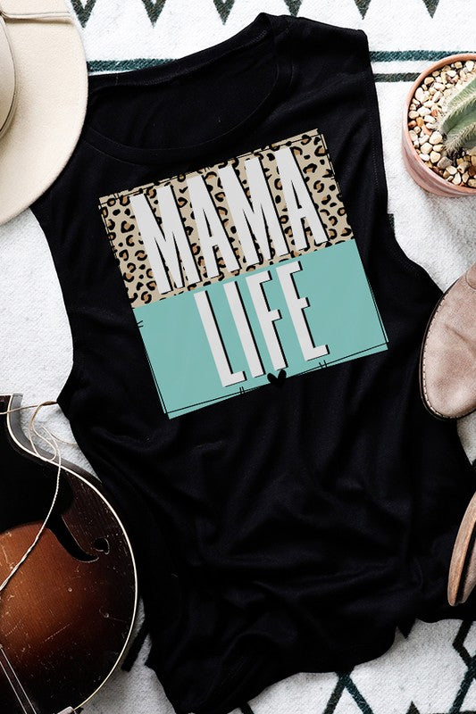 Mama Life Block Muscle Tank Top