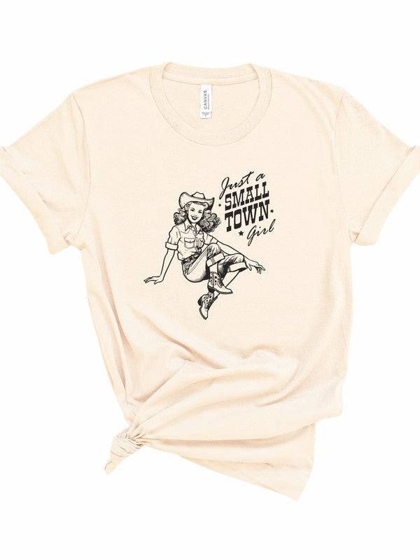 Plus Just A Small Town Girl Cowgirl Graphic Tee