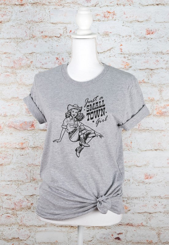 Plus Just A Small Town Girl Cowgirl Graphic Tee