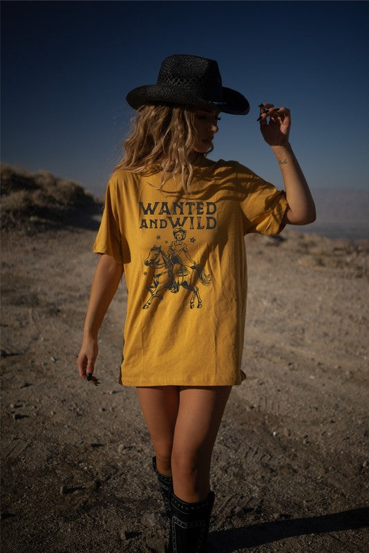 Plus Wanted and Wild Cowgirl Graphic Tee