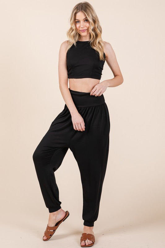 Halter Adjustable Open Back Crop Top