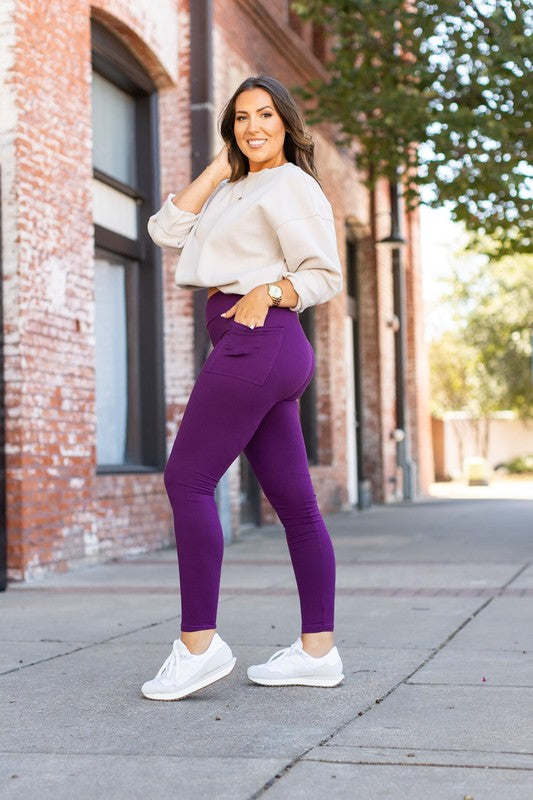 Purple Leggings with Pockets