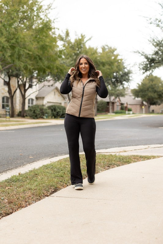 Black 30" Bootcut Leggings with Pockets