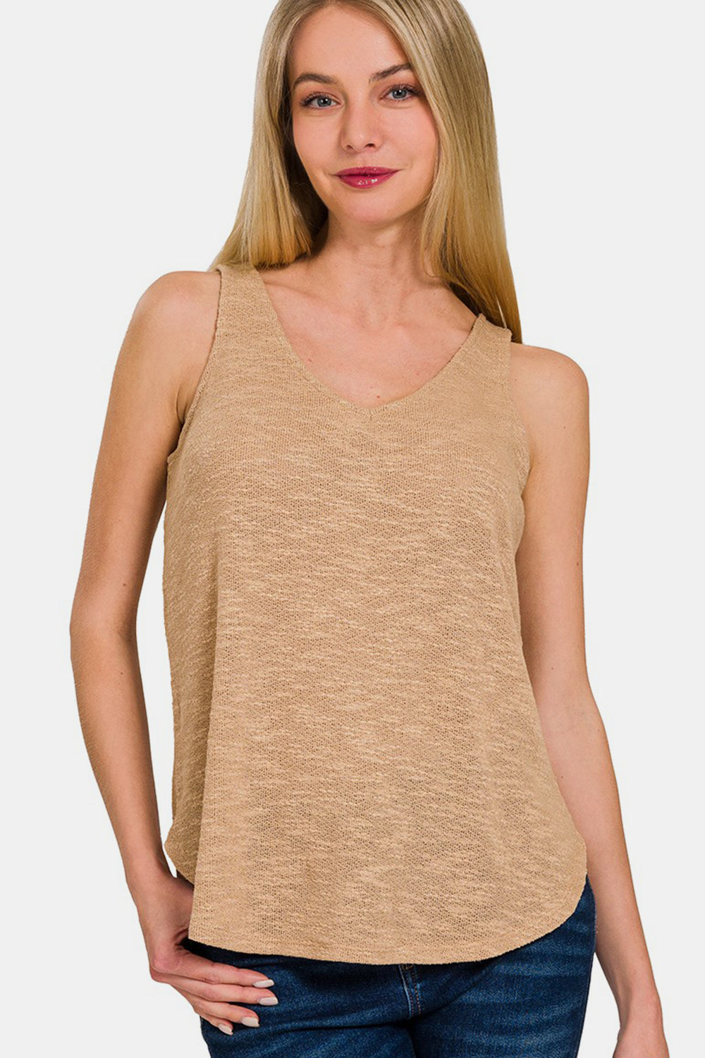 V Neck Sleeveless Cami Top