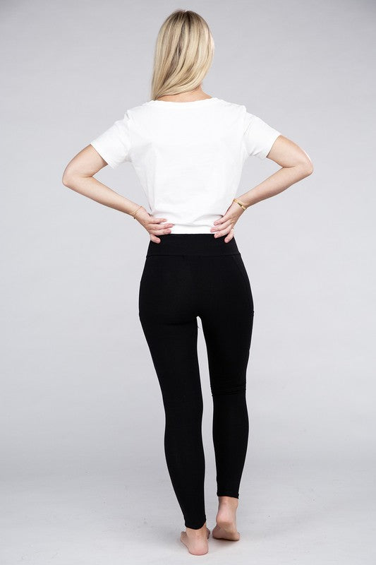 Cotton Leggings with Pockets