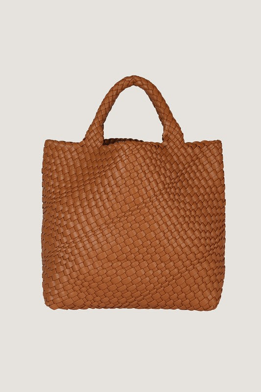 Medium Vegan Leather Weave Bag