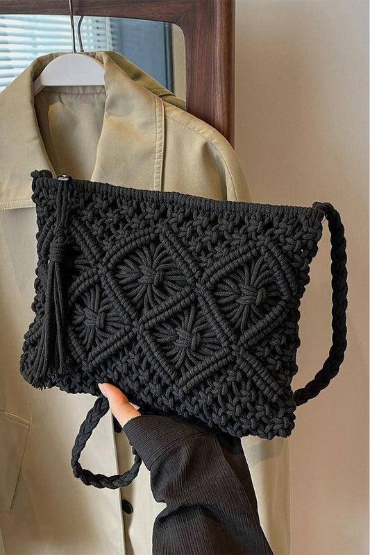 Woven Bohemian Tassel Crochet Shoulder Bag
